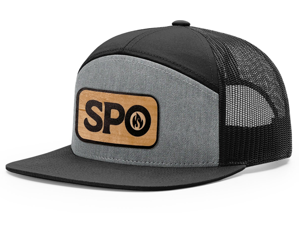 Logo Patch 7 Panel Hat - Gray on Black