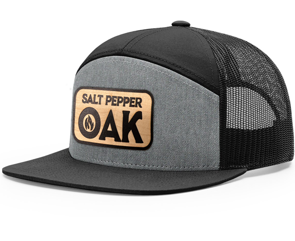 Logo Patch 7 Panel Hat - Gray on Black