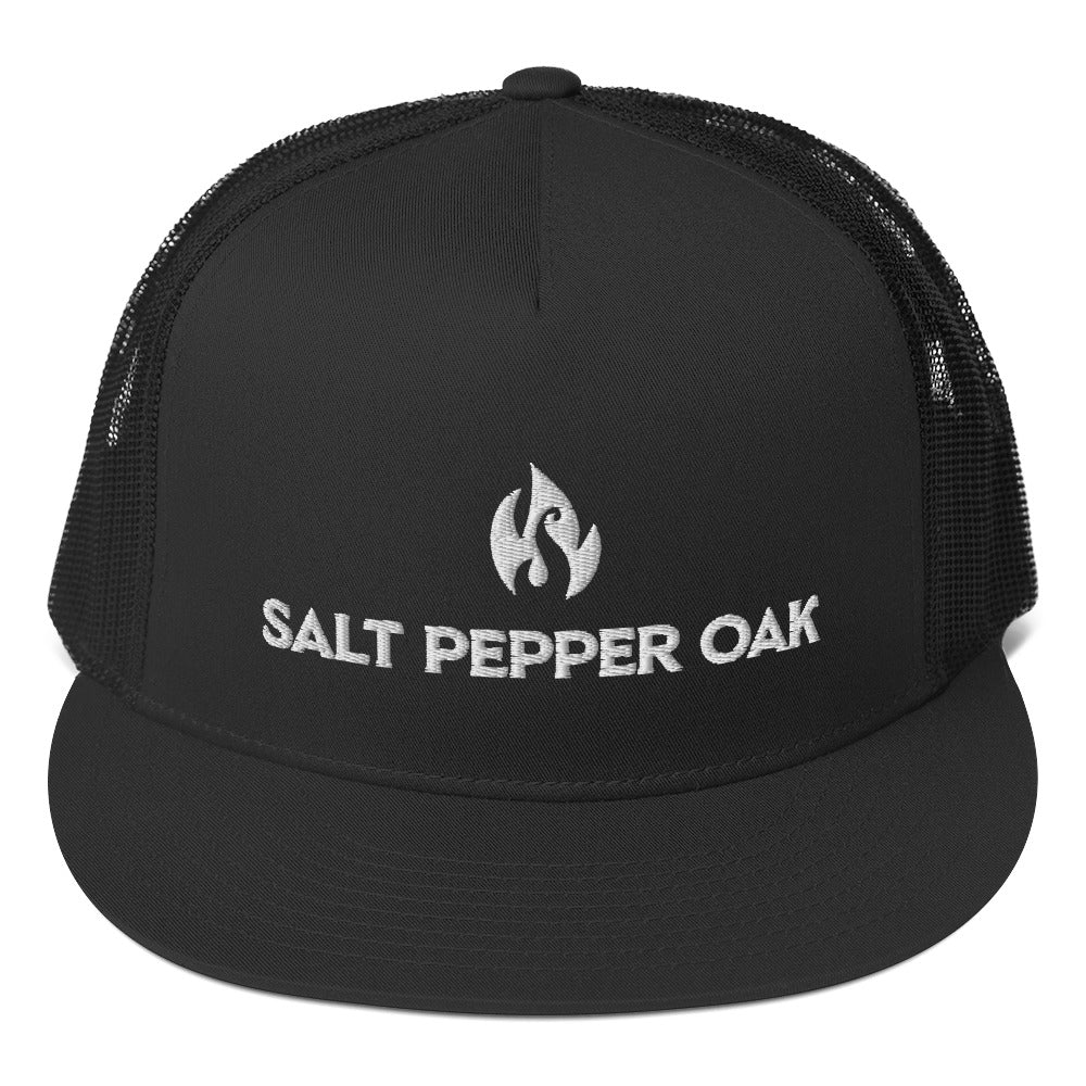 Embroidered Flame Logo Trucker Cap
