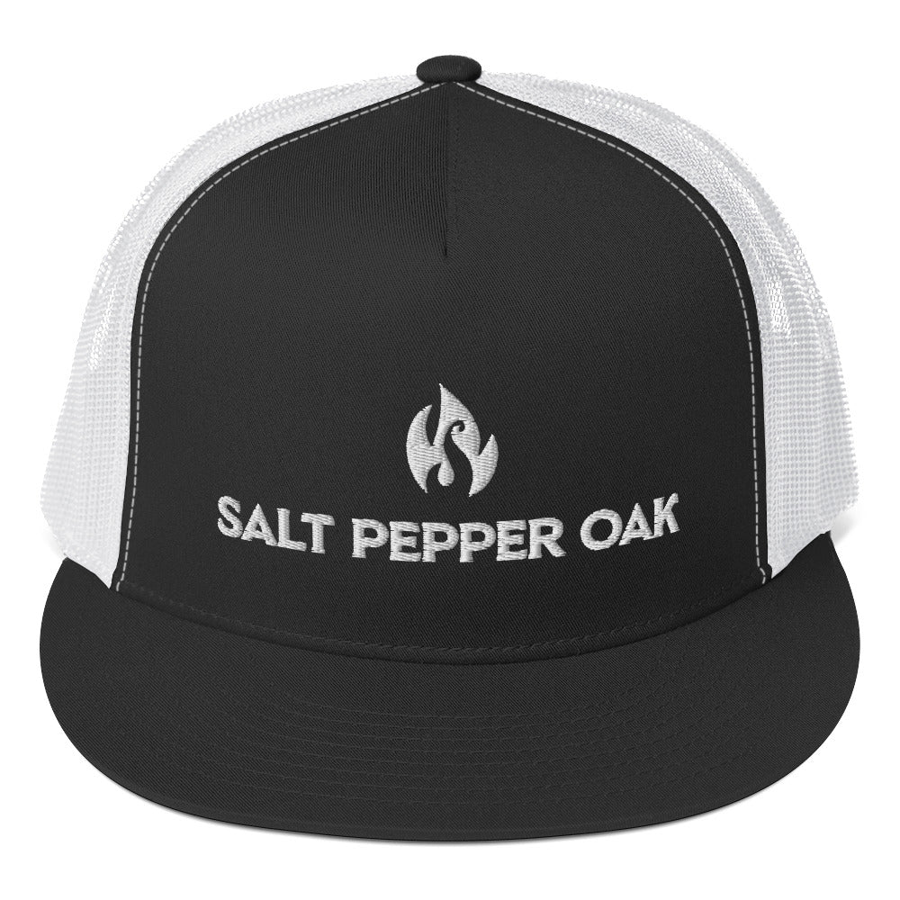 Embroidered Flame Logo Trucker Cap