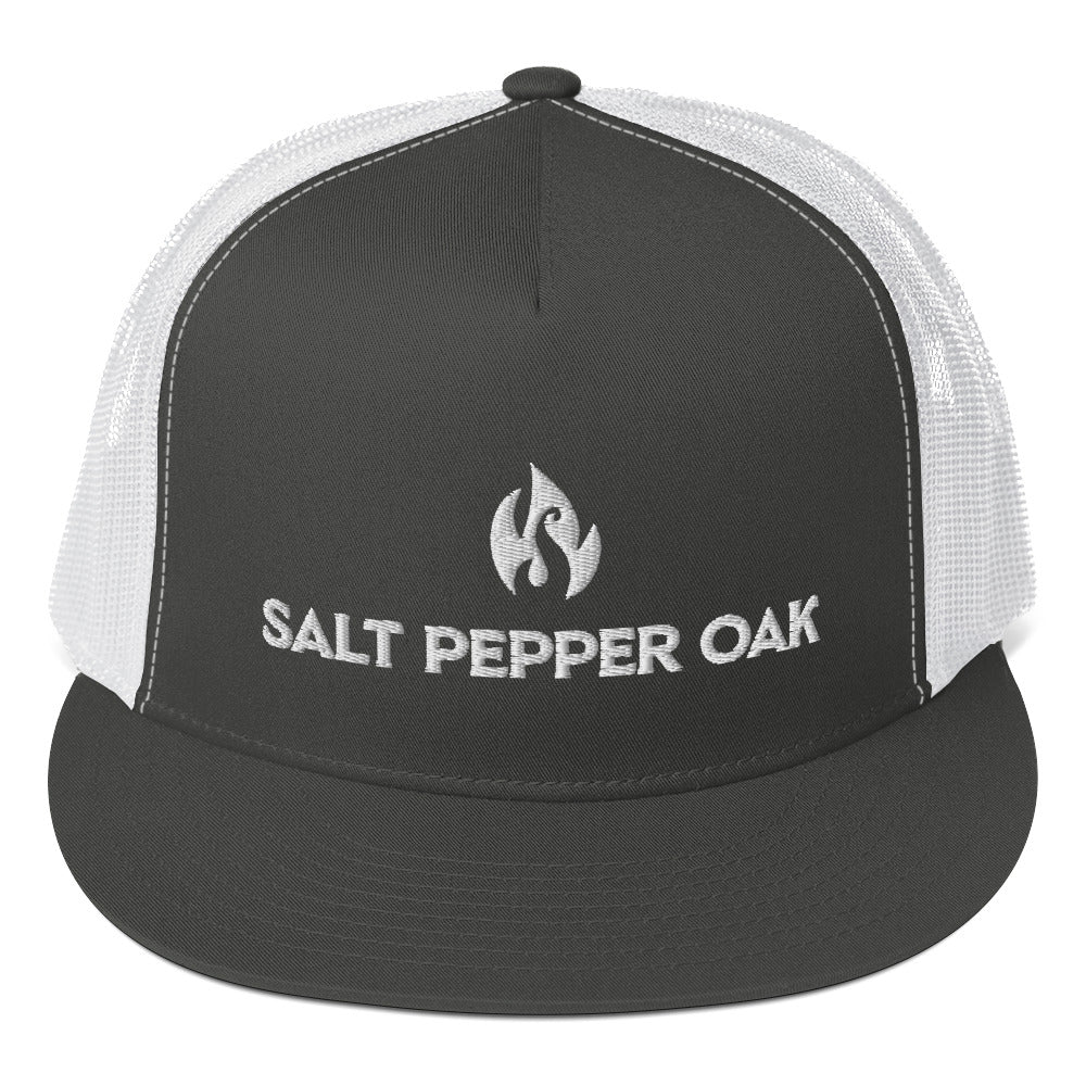 Embroidered Flame Logo Trucker Cap