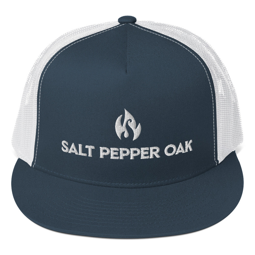 Embroidered Flame Logo Trucker Cap
