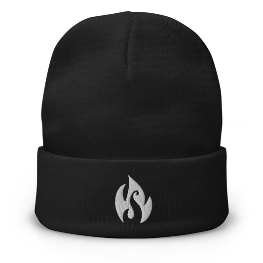 Flame Embroidered Beanie